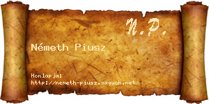 Németh Piusz névjegykártya